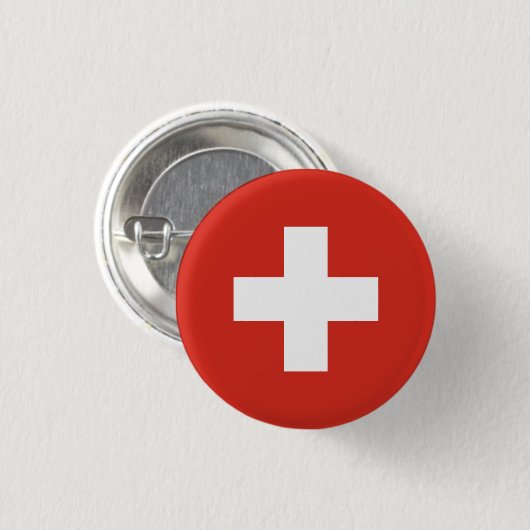 Schweizer Flagge, Flagge der Schweiz Button (Vorne & Hinten)