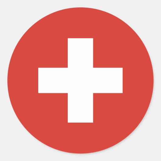 Schweizer Flagge, Flagge der Schweiz Runder Aufkleber (Vorderseite)