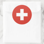 Schweizer Flagge, Flagge der Schweiz Runder Aufkleber (Tasche)