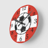 Schweizer Flagge| Fußballball Runde Wanduhr (Winkel)