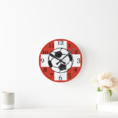 Schweizer Flagge| Fußballball Runde Wanduhr (Zuhause)