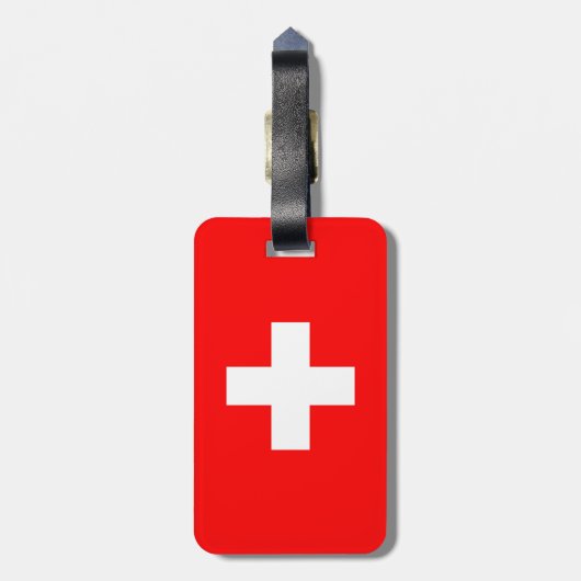 Schweizer Flagge Gepäckanhänger (Rückseite vertikal)
