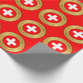 Schweizer Flagge Geschenkpapier (Ecke)