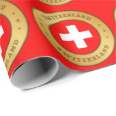 Schweizer Flagge Geschenkpapier (Rolleneckpunkt)