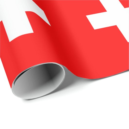 Schweizer Flagge Geschenkpapier (Rolleneckpunkt)