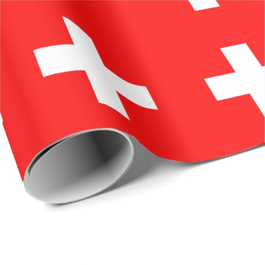 Schweizer Flagge Geschenkpapier (Rolleneckpunkt)