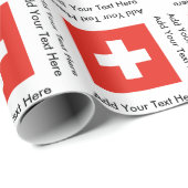 Schweizer Flagge Geschenkpapier (Rolleneckpunkt)