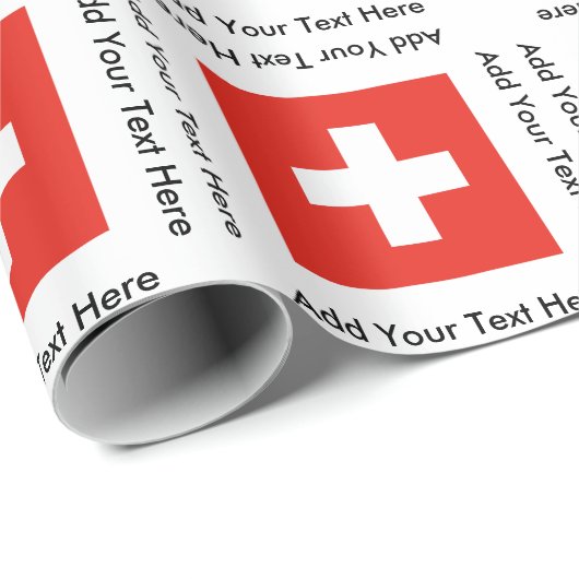 Schweizer Flagge Geschenkpapier (Rolleneckpunkt)