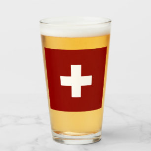 Schweizer Flagge Glas