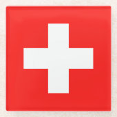 Schweizer Flagge Glasuntersetzer (Vorderseite)