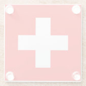 Schweizer Flagge Glasuntersetzer (Rückseite)