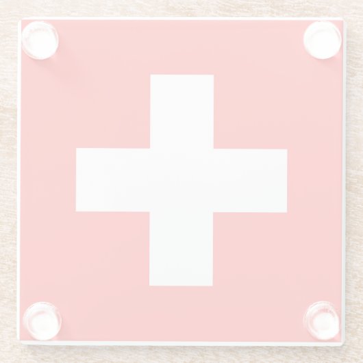 Schweizer Flagge Glasuntersetzer (Rückseite)