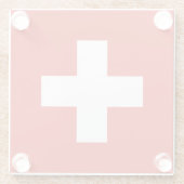 Schweizer Flagge Glasuntersetzer (Rückseite)