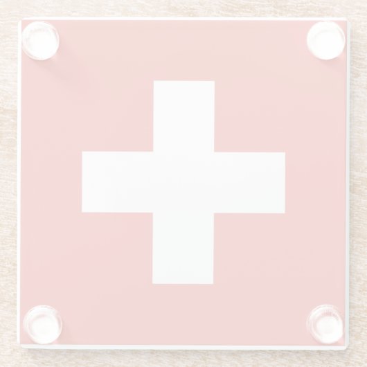 Schweizer Flagge Glasuntersetzer (Rückseite)