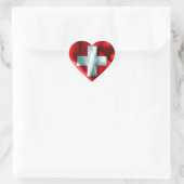 Schweizer Flagge Herz-Aufkleber (Tasche)