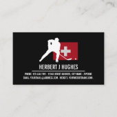 Schweizer Flagge, Hockeyspieler, Hockey Coach Foto Visitenkarte (Vorderseite)