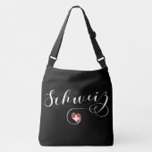 Schweizer Flagge im Herzen, Schweiz, Schweiz Tragetaschen Mit Langen Trägern (Vorderseite)