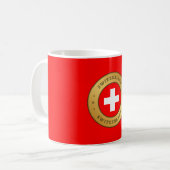 Schweizer Flagge Kaffeetasse (Vorderseite Links)
