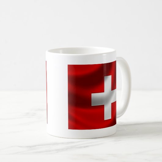 Schweizer Flagge Kaffeetasse (VorderseiteRechts)