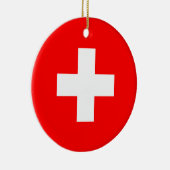 Schweizer Flagge Keramik Ornament (Rechts)
