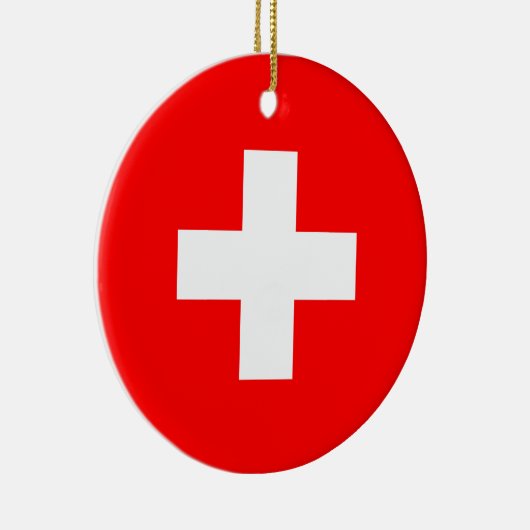 Schweizer Flagge Keramik Ornament (Rechts)