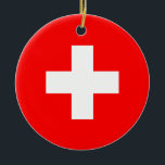 Schweizer Flagge Keramik Ornament<br><div class="desc">Schweizer Flagge</div>