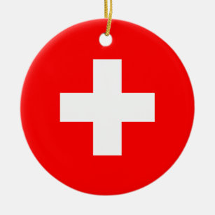 Schweizer Flagge Keramik Ornament