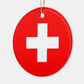 Schweizer Flagge Keramik Ornament (Links)