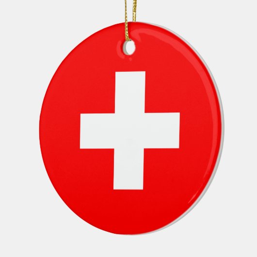 Schweizer Flagge Keramik Ornament (Links)
