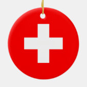 Schweizer Flagge Keramik Ornament (Hinten)