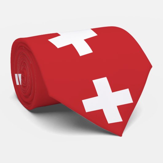 Schweizer Flagge Krawatte (Gerollt)