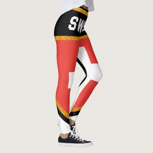 Schweizer Flagge Leggings (Rechts)