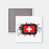 Schweizer Flagge Magnet (Vorderseite/Rückseite)