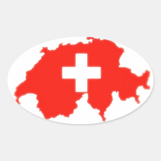 Schweizer Flagge Ovaler Aufkleber (Vorderseite)