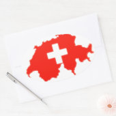 Schweizer Flagge Ovaler Aufkleber (Umschlag)