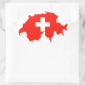 Schweizer Flagge Ovaler Aufkleber (Tasche)