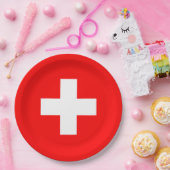 Schweizer Flagge Pappteller (Party)