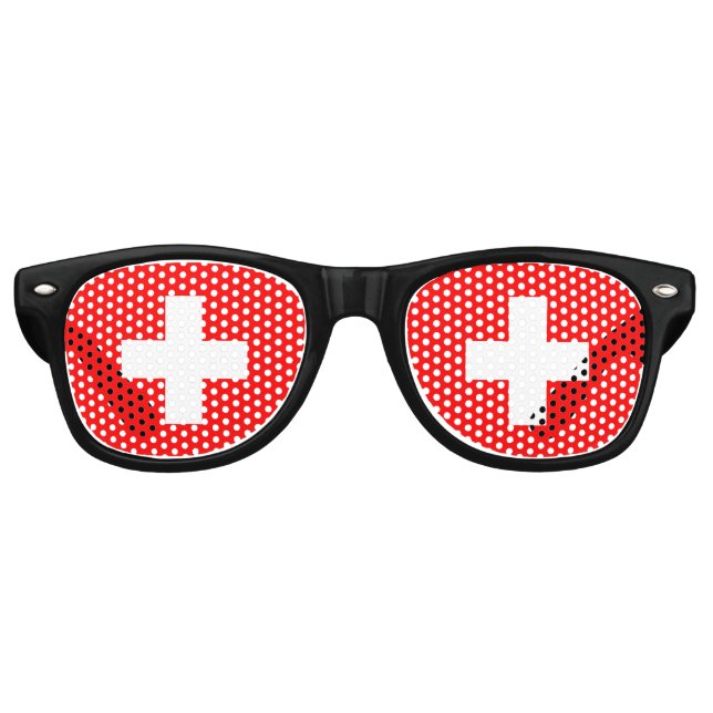 Schweizer Flagge Partybrille (Vorderseite)