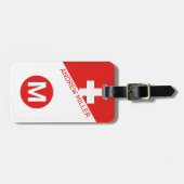 Schweizer Flagge Personalisiert modernes Reisegepä Gepäckanhänger (Vorderseite horizontal)