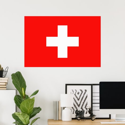 Schweizer Flagge Poster (Heimbüro)