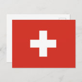 Schweizer Flagge Postkarte (Vorne/Hinten)