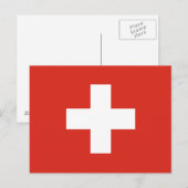 Schweizer Flagge Postkarte (Vorne/Hinten)