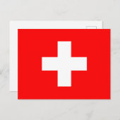 Schweizer Flagge Postkarte (Vorne/Hinten)