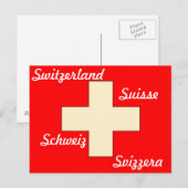 Schweizer Flagge Postkarte (Vorne/Hinten)