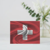 Schweizer Flagge Postkarte (Stehend Vorderseite)