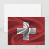 Schweizer Flagge Postkarte (Vorne/Hinten)