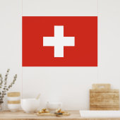 Schweizer Flagge Print Value Poster Paper Matte (Küche)