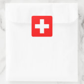 Schweizer Flagge Quadratischer Aufkleber (Tasche)