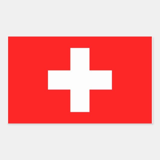 Schweizer Flagge Rechteckiger Aufkleber (Vorderseite)