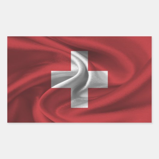 Schweizer Flagge Rechteckiger Aufkleber (Vorderseite)